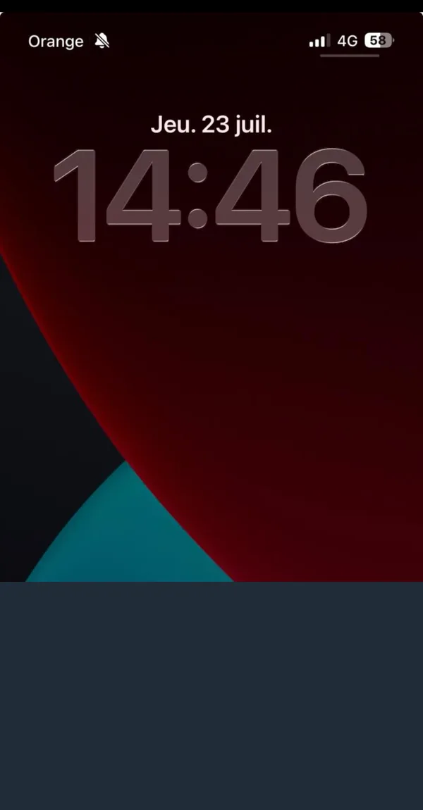 Écran verrouillé d'un téléphone.